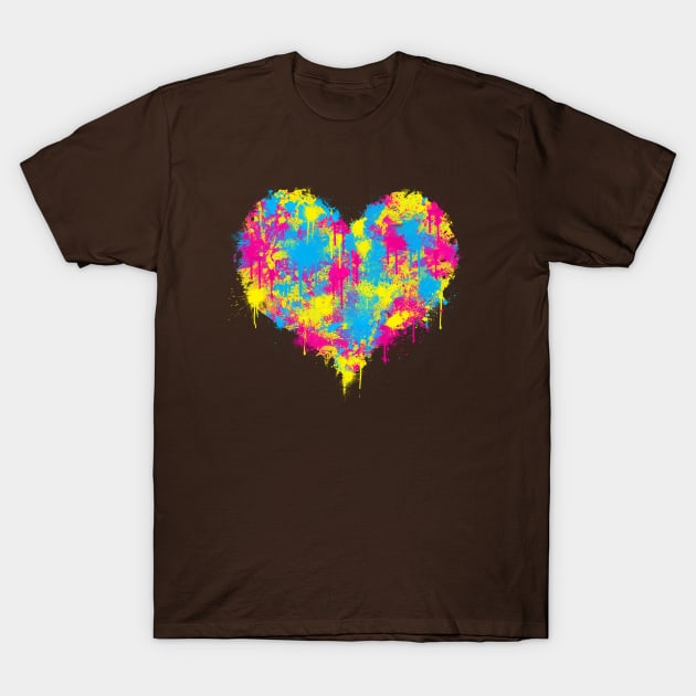 CMYK Messy Heart T-Shirt by GAz